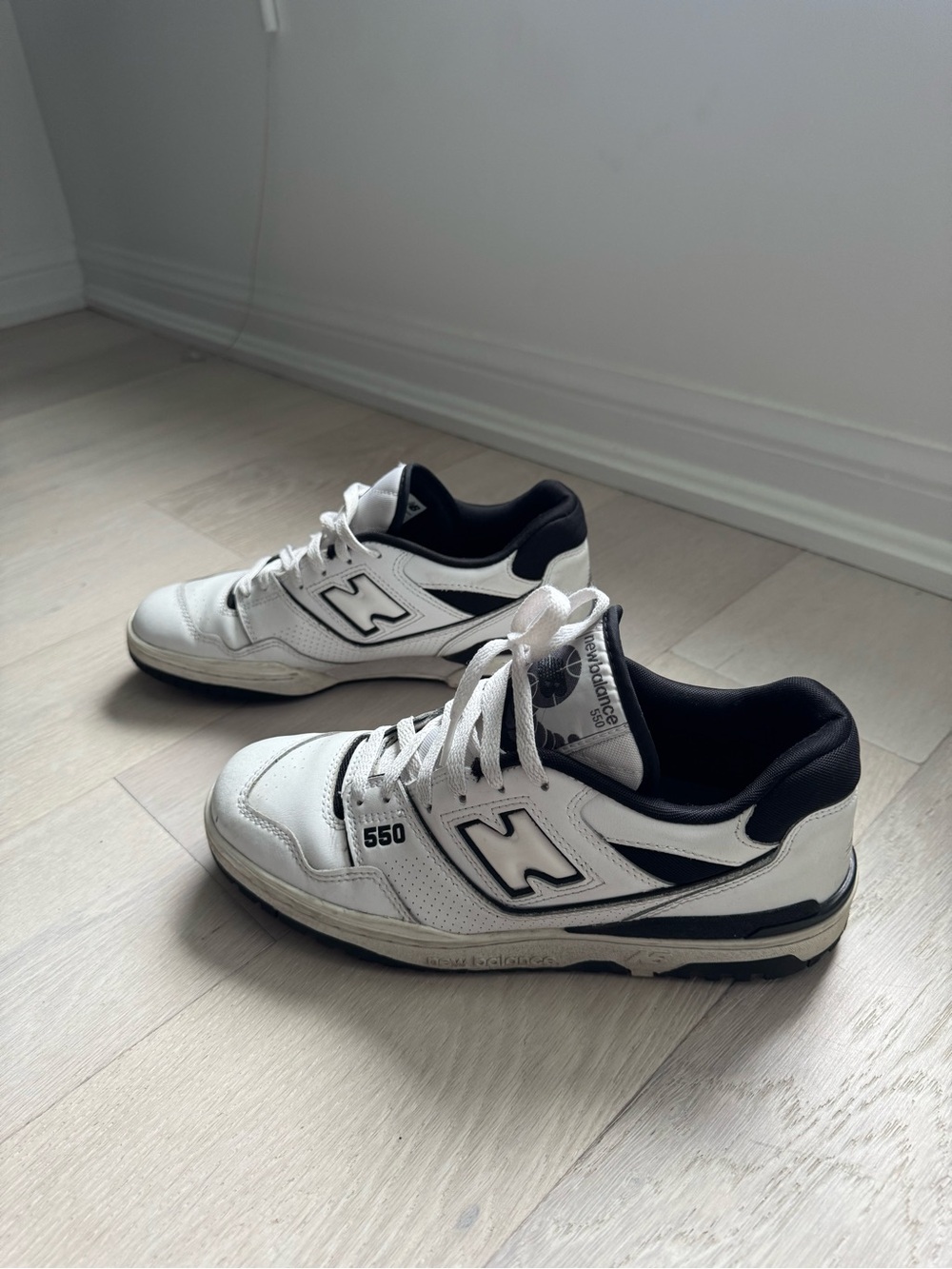 New Balance 550 White and Black Low-Top Sneaker - Picture 8 of 9